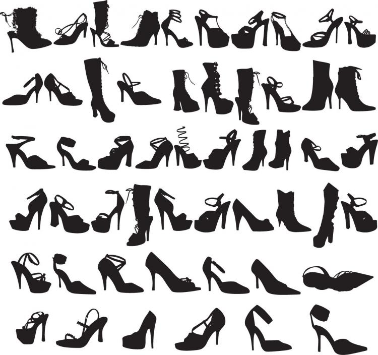 free vector Beauty Fashion Shoes Silhouettes Vector Graphic